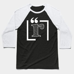 Letter R: Monogram Initial letter r Baseball T-Shirt